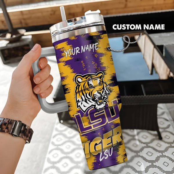 LSU TIGERS NCAA Custom Stanley Quencher 30oz-40oz Stainless Steel Tumbler Hot And Cold Tumbler