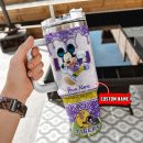 LSU Tigers NCAA Mickey Mouse Glitter Custom Stanley Quencher 30oz-40oz Stainless Steel Tumbler Hot And Cold Tumbler