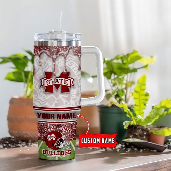 Mississippi State Bulldogs NCAA Custom Stanley Quencher 30oz-40oz Stainless Steel Tumbler Hot And Cold Tumbler