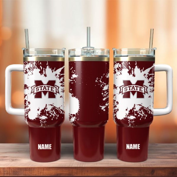 Mississippi State Bulldogs Football NCAA Sport Custom Stanley Quencher 30oz-40oz Stainless Steel Tumbler Hot And Cold Tumbler