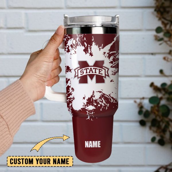 Mississippi State Bulldogs Football NCAA Sport Custom Stanley Quencher 30oz-40oz Stainless Steel Tumbler Hot And Cold Tumbler - Image 2