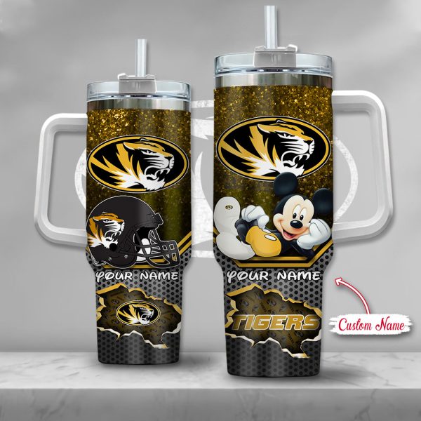 Missouri Tigers NCAA Mickey Mouse Custom Stanley Quencher 30oz-40oz Stainless Steel Tumbler Hot And Cold Tumbler