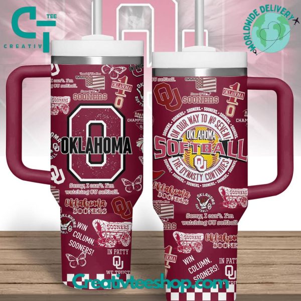 Oklahoma Sooners NCAA Custom Stanley Quencher 30oz-40oz Stainless Steel Tumbler Hot And Cold Tumbler