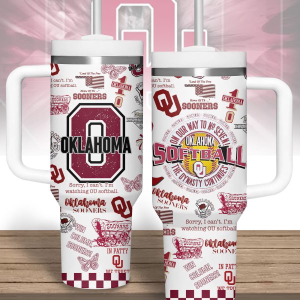 Oklahoma Sooners basketball NCAA Custom Stanley Quencher 30oz-40oz Stainless Steel Tumbler Hot And Cold Tumbler - Image 2
