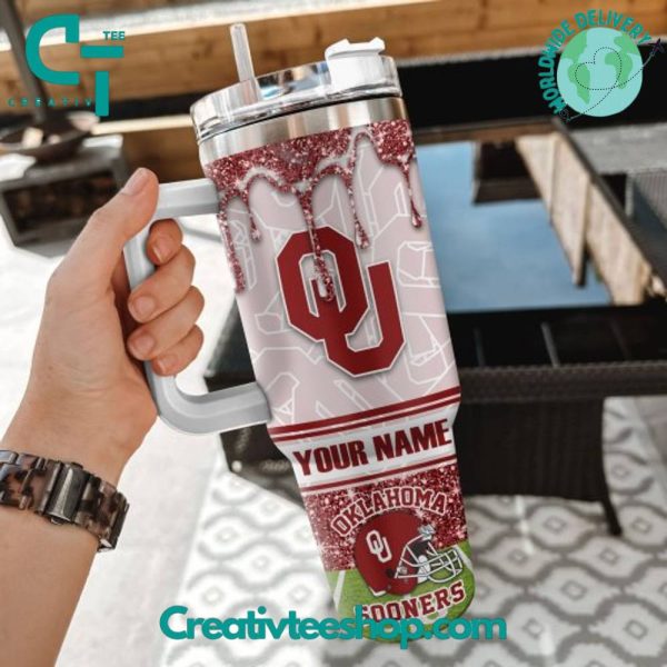Oklahoma Sooners NCAA Custom Stanley Quencher 30oz-40oz Stainless Steel Tumbler Hot And Cold Tumbler