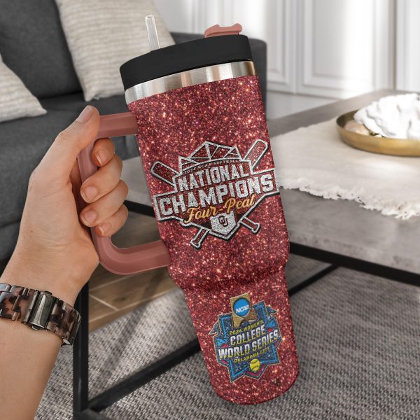 Oklahoma Sooners NCAA Custom Stanley Quencher 30oz-40oz Stainless Steel Tumbler Hot And Cold Tumbler - Image 2