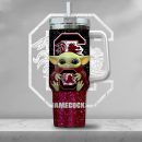 NCAA South Carolina Gamecocks Baby Yoda Custom Stanley Quencher 30oz-40oz Stainless Steel Tumbler Hot And Cold Tumbler