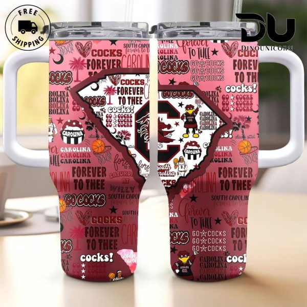 South Carolina Gamecocks 2024 NCAA Custom Stanley Quencher 30oz-40oz Stainless Steel Tumbler Hot And Cold Tumbler - Image 2