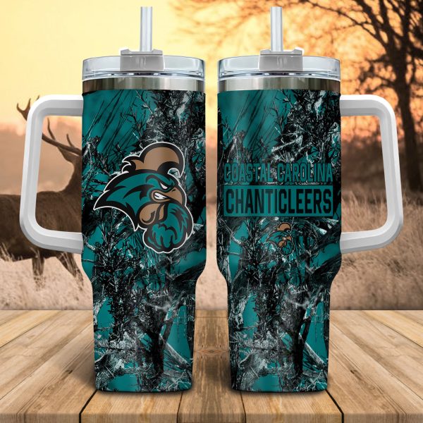 Coastal Carolina Chanticleers NCAA Hunting Custom Stanley Quencher 30oz-40oz Stainless Steel Tumbler Hot And Cold Tumbler