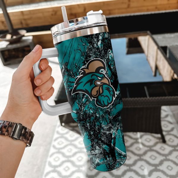 Coastal Carolina Chanticleers NCAA Hunting Custom Stanley Quencher 30oz-40oz Stainless Steel Tumbler Hot And Cold Tumbler - Image 2