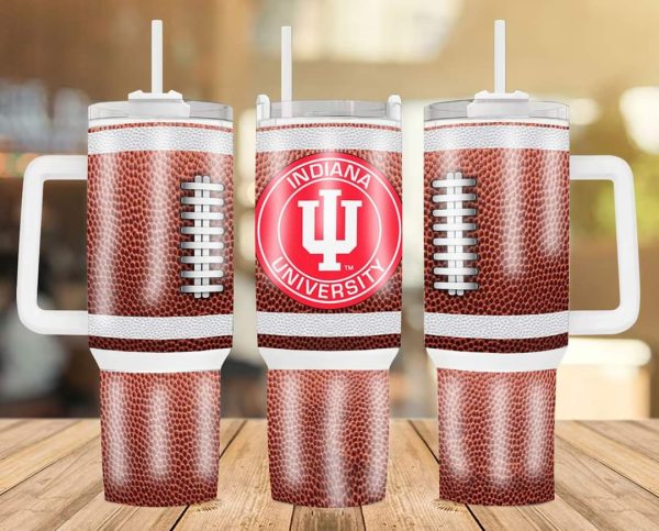 Indiana Hoosiers Football Time Football Team NCAA Custom Stanley Quencher 30oz-40oz Stainless Steel