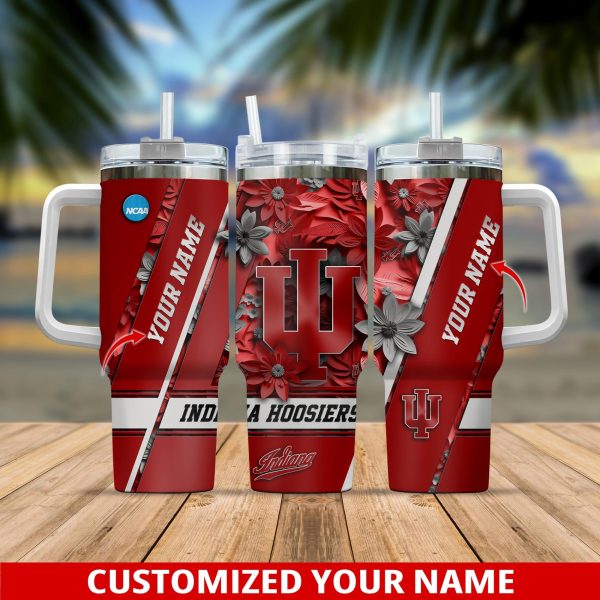 Indiana Hoosiers NCAA Custom Stanley Quencher 30oz-40oz Stainless Steel Tumbler Hot And Cold Tumbler