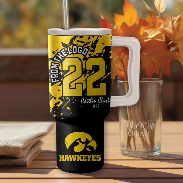 Caitlin Clark Iowa Hawkeyes NCAA Custom Stanley Quencher 30oz-40oz Stainless Steel Tumbler Hot And Cold Tumbler - Image 2
