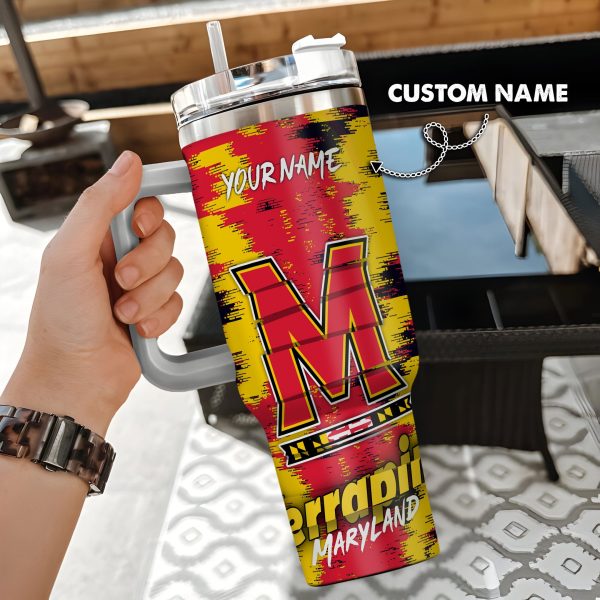 Maryland Terrapins NCAA Custom Stanley Quencher 30oz-40oz Stainless Steel Tumbler Hot And Cold Tumbler