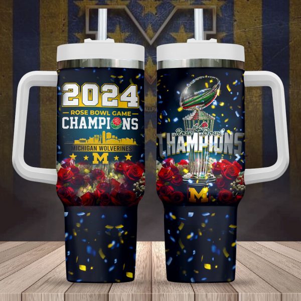 Michigan Wolverines NCAA Custom Stanley Quencher 30oz-40oz Stainless Steel Tumbler Hot And Cold Tumbler