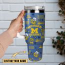 Michigan Wolverines Football NCAA Sport Custom Stanley Quencher 30oz-40oz Stainless Steel Tumbler Hot And Cold Tumbler