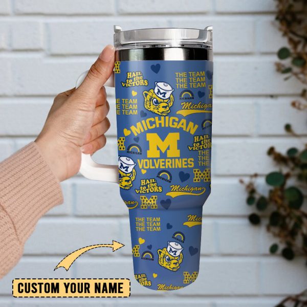 Michigan Wolverines Football NCAA Sport Custom Stanley Quencher 30oz-40oz Stainless Steel Tumbler Hot And Cold Tumbler - Image 2