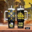 Michigan Wolverines football NCAA Custom Stanley Quencher 30oz-40oz Stainless Steel Tumbler Hot And Cold Tumbler