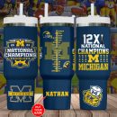 Michigan Wolverines NCAA Custom Stanley Quencher 30oz-40oz Stainless Steel Tumbler Hot And Cold Tumbler