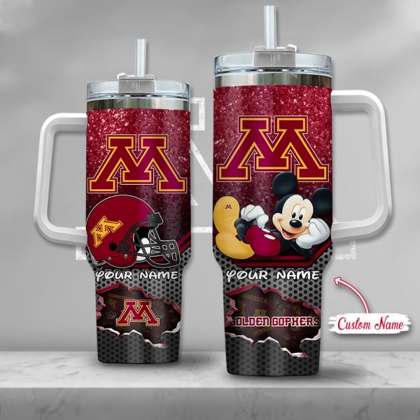 Minnesota Golden Gophers NCAA Mickey Mouse Custom Stanley Quencher 30oz-40oz Stainless Steel Tumbler Hot And Cold Tumbler