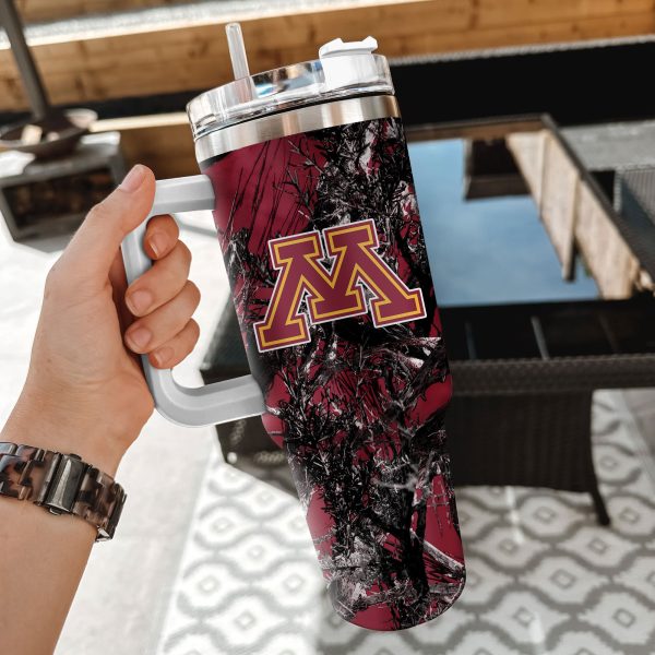 Minnesota Golden Gophers NCAA Hunting Custom Stanley Quencher 30oz-40oz Stainless Steel Tumbler Hot And Cold Tumbler - Image 2