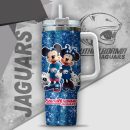 NCAA South Alabama Jaguars Mickey And Minnie Couple Custom Stanley Quencher 30oz-40oz Stainless Steel Tumbler Hot And Cold Tumbler