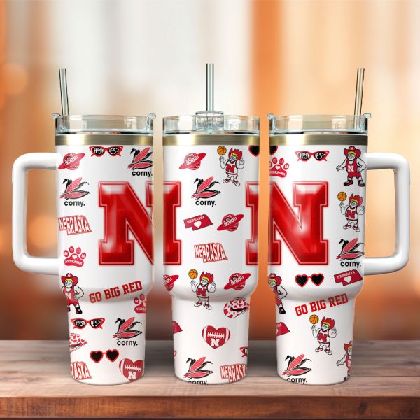 Nebraska Cornhuskers NCAA Custom Stanley Quencher 30oz-40oz Stainless Steel Tumbler Hot And Cold Tumbler