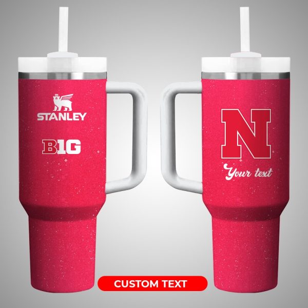Nebraska Cornhuskers NCAA Custom Stanley Quencher 30oz-40oz Stainless Steel