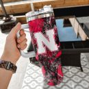 Nebraska Cornhuskers NCAA Hunting Custom Stanley Quencher 30oz-40oz Stainless Steel Tumbler Hot And Cold Tumbler