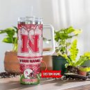 Nebraska Cornhuskers NCAA Glitter Custom Stanley Quencher 30oz-40oz Stainless Steel Tumbler Hot And Cold Tumbler