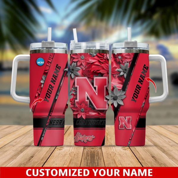 Nebraska Cornhuskers NCAA Custom Stanley Quencher 30oz-40oz Stainless Steel Tumbler Hot And Cold Tumbler