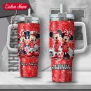 NCAA Nebraska Cornhuskers Mickey And Minnie Couple Custom Stanley Quencher 30oz-40oz Stainless Steel Tumbler Hot And Cold Tumbler