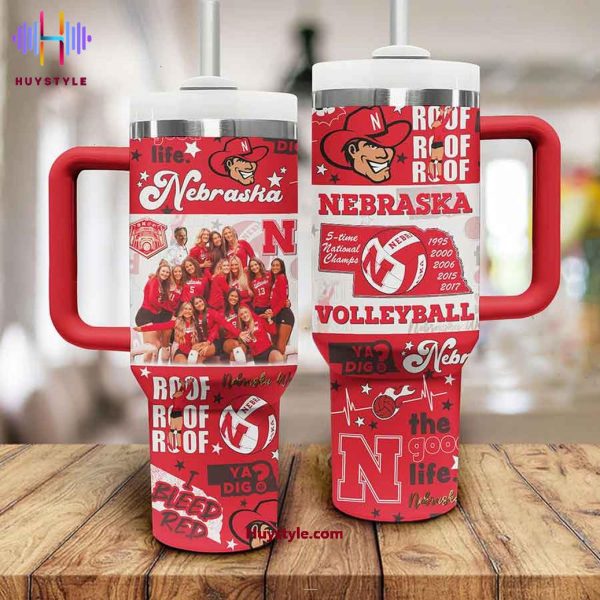 Nebraska Cornhuskers NCAA Custom Stanley Quencher 30oz-40oz Stainless Steel Tumbler Hot And Cold Tumbler - Image 2