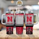 Nebraska Cornhuskers Glitter NCAA Custom Stanley Quencher 30oz-40oz Stainless Steel Tumbler Hot And Cold Tumbler