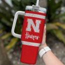 Nebraska Cornhuskers NCAA Custom Stanley Quencher 30oz-40oz Stainless Steel Tumbler Hot And Cold Tumbler