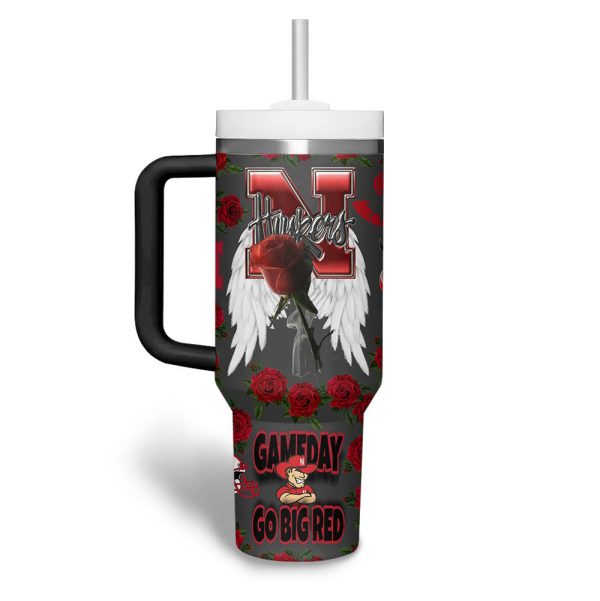 Nebraska Cornhuskers NCAA Custom Stanley Quencher 30oz-40oz Stainless Steel Tumbler Hot And Cold Tumbler - Image 2