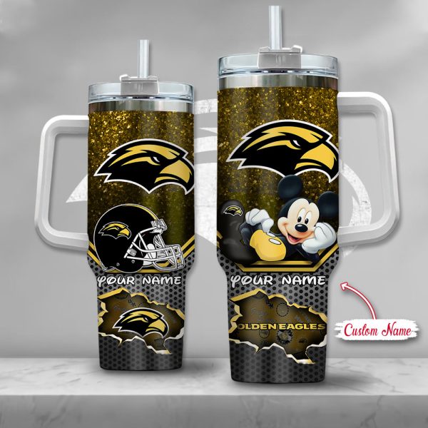 Southern Miss Golden Eagles NCAA Mickey Mouse Custom Stanley Quencher 30oz-40oz Stainless Steel Tumbler Hot And Cold Tumbler