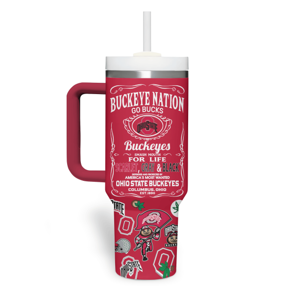 Ohio State Buckeyes NCAA Sports Custom Stanley Quencher 30oz-40oz Stainless Steel Tumbler Hot And Cold Tumbler - Image 2