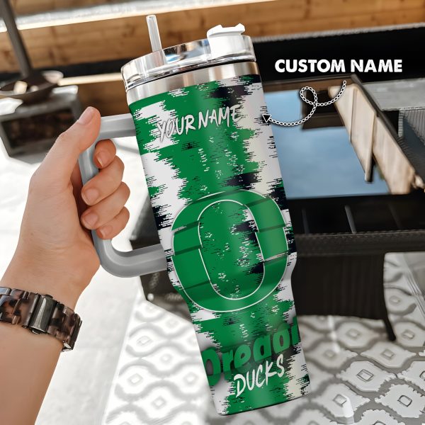 Oregon Ducks NCAA Custom Stanley Quencher 30oz-40oz Stainless Steel Tumbler Hot And Cold Tumbler