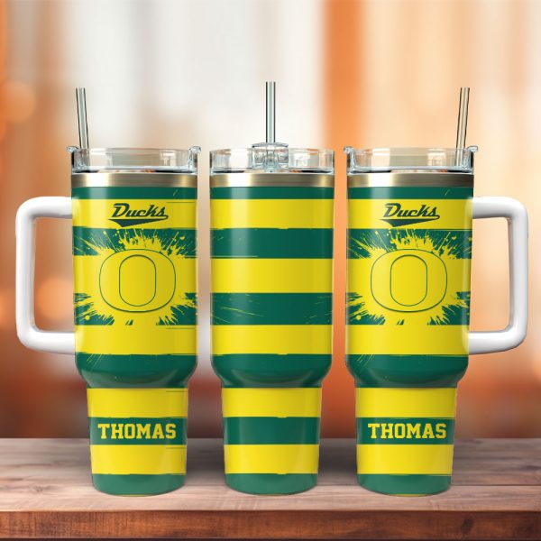 Oregon Ducks Basketball NCAA Custom Stanley Quencher 30oz-40oz Stainless Steel Tumbler Hot And Cold Tumbler