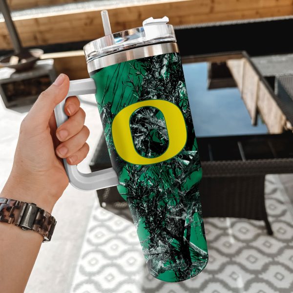 Oregon Ducks NCAA Hunting Custom Stanley Quencher 30oz-40oz Stainless Steel Tumbler Hot And Cold Tumbler - Image 2