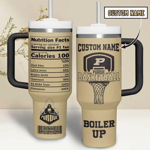 Purdue Boilermakers basketball NCAA Custom Stanley Quencher 30oz-40oz Stainless Steel