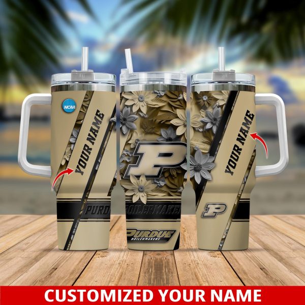 Purdue Boilermakers NCAA Custom Stanley Quencher 30oz-40oz Stainless Steel Tumbler Hot And Cold Tumbler