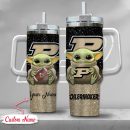 NCAA Purdue Boilermakers Baby Yoda Custom Stanley Quencher 30oz-40oz Stainless Steel Tumbler Hot And Cold Tumbler