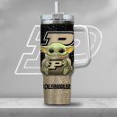 NCAA Purdue Boilermakers Baby Yoda Custom Stanley Quencher 30oz-40oz Stainless Steel Tumbler Hot And Cold Tumbler