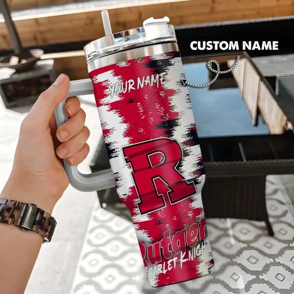 Rutgers Scarlet Knights NCAA Custom Stanley Quencher 30oz-40oz Stainless Steel Tumbler Hot And Cold Tumbler