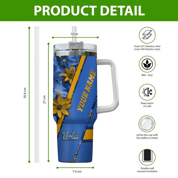 UCLA Bruins NCAA Custom Stanley Quencher 30oz-40oz Stainless Steel Tumbler Hot And Cold Tumbler - Image 2