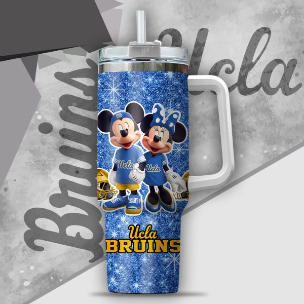NCAA UCLA Bruins Mickey And Minnie Couple Custom Stanley Quencher 30oz-40oz Stainless Steel Tumbler Hot And Cold Tumbler - Image 2