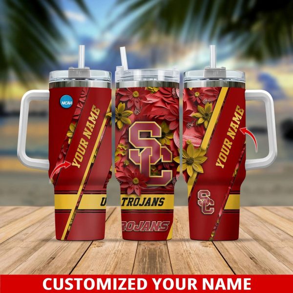 USC Trojans NCAA Custom Stanley Quencher 30oz-40oz Stainless Steel Tumbler Hot And Cold Tumbler