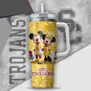 NCAA USC Trojans Mickey And Minnie Couple Custom Stanley Quencher 30oz-40oz Stainless Steel Tumbler Hot And Cold Tumbler